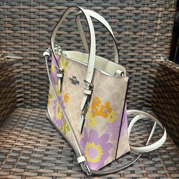 coach Mollie Tote Bag 25 In Signature Canvas With Floral Print cbt23 - Picture 3 of 7